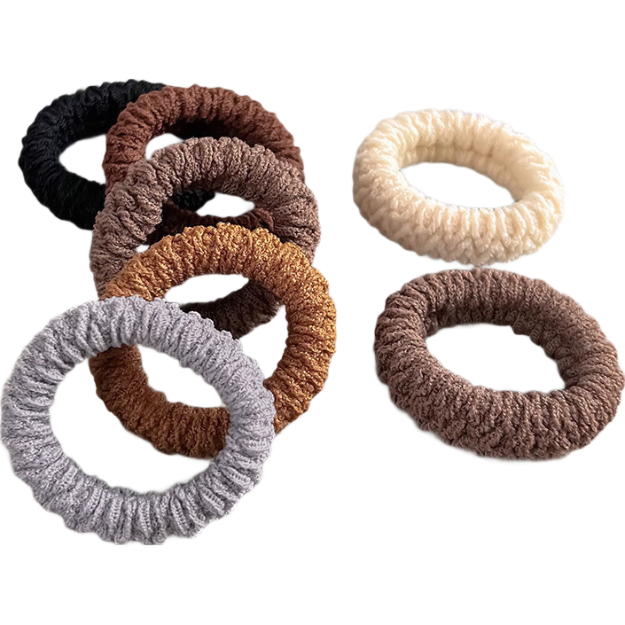高马尾爆米花发圈加粗加宽女童扎头发高弹力橡皮筋头饰百搭发绳 精选发圈【混5条】