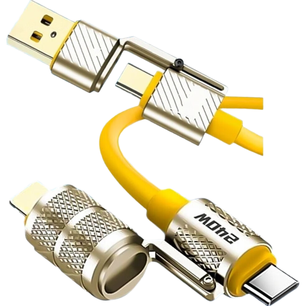 【京东快递】充电线三合一数据线一拖三快充多头编制车载适用苹果Type-c安卓华为荣耀vivo小米oppo 【液态硅胶柠檬黄】四合一1.2米 1.2m【66W透明超级快充不伤机】