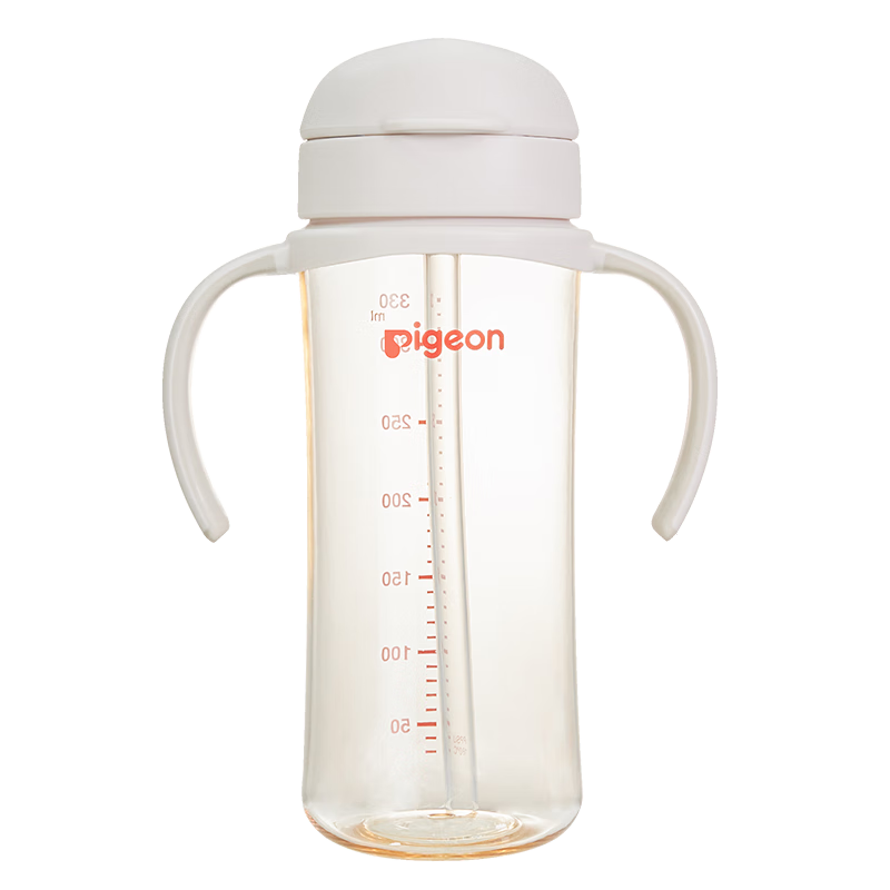 貝親（Pigeon）自然成長翻蓋直飲吸管 大童奶瓶330ml 經(jīng)典款 18月+  AA278