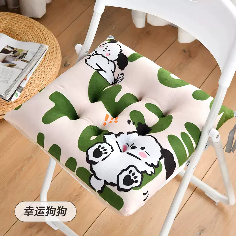咏幻加厚坐垫椅垫屁股垫子秋冬学生教室办公室凳子屁垫软地上防滑垫厚 毛绒-幸运狗狗 40X40cm+加厚+防滑坐垫