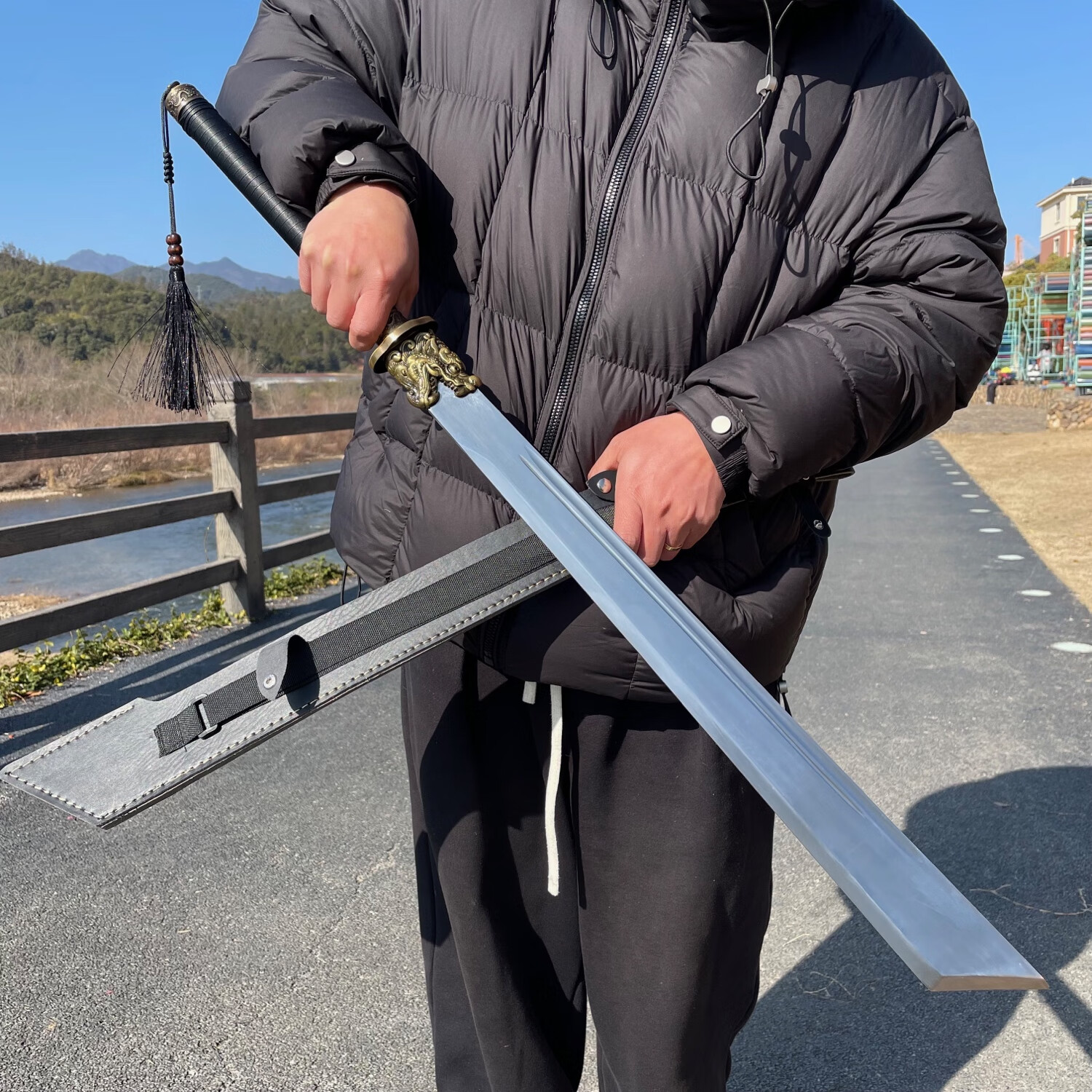 龙傲锦衣卫锰钢一体真钢刀唐横刀武术练习收藏冷兵器未开刃
