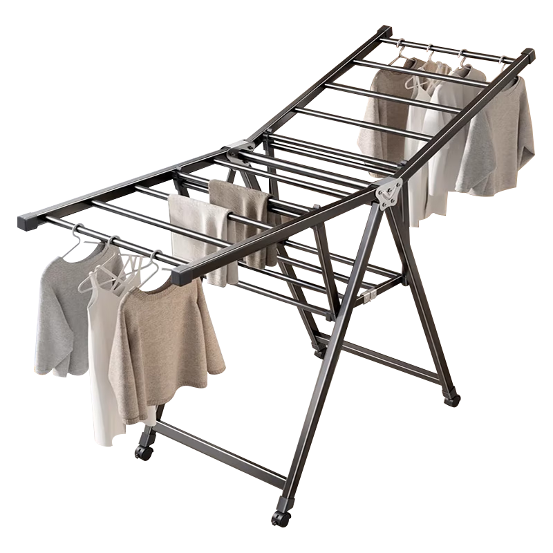 华恺之星 晾衣架落地衣架折叠挂衣架室内晾衣杆阳台晒被子架YJ79双层 1.4m