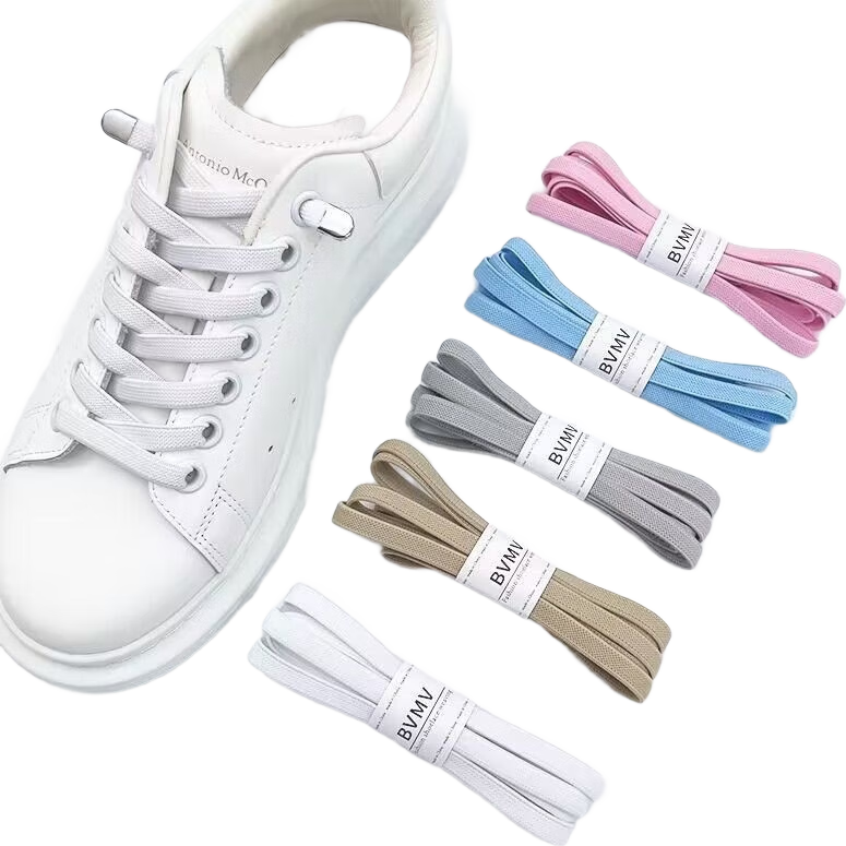 鞋带懒人免系绑弹力弹性松紧小白鞋女板鞋白色女款男款儿童卡扣男 免系弹力按扣【白色2双】 无规格