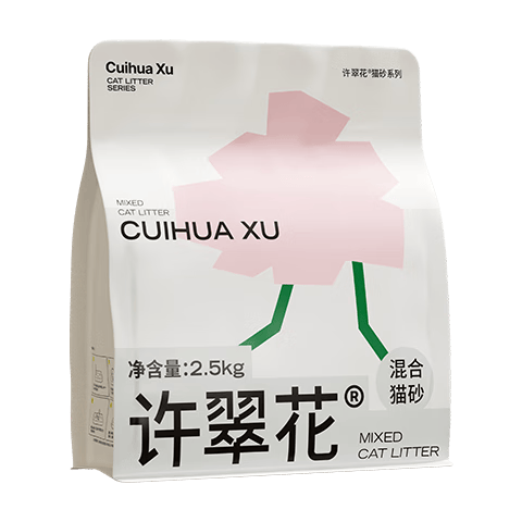 许翠花 植物混合猫砂 钠基矿不易粘底易结团强吸水 钠基矿混砂单包 2.5kg