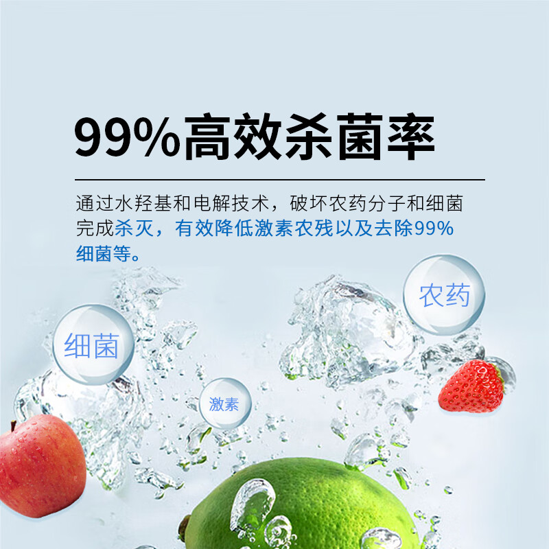 冰尊(BENSHION)果蔬清洗机家用洗菜机除菌99%羟基水离子电解食材净化机果蔬解毒机净化器M8 机器标配