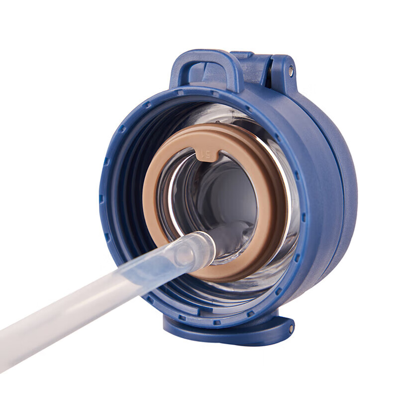 大嘴猴保温杯儿童吸管杯便携直饮杯 蓝色480ml