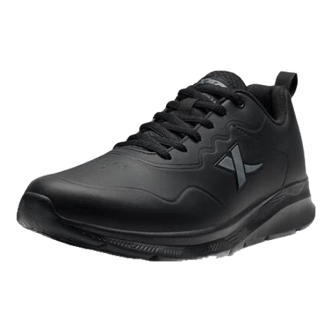 特步运动鞋男鞋跑鞋冬季皮面防水轻便减震健身休闲慢跑步鞋子男黑色