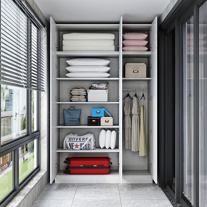 心灵忆语阳台储物柜置物架收纳柜防晒防水柜子实木飘窗柜多功能定制杂物柜 如需上墙/挖孔/切角请联系客服