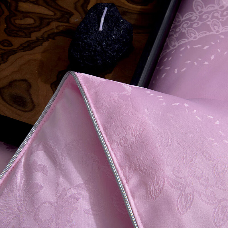 恒源祥蚕丝被100桑蚕丝春秋被子母被二合一加厚冬被8斤双人空调被芯10斤 富贵花-玛瑙粉 220X240子母被【4斤夏被】+【8斤冬被】拉链款