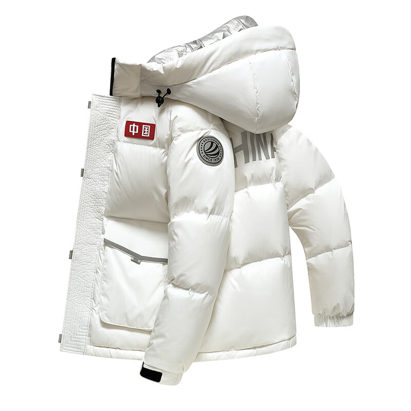 波司登（BOSIDENG）太空聯(lián)名羽絨服男士短款2025新款中國(guó)太空面包服冬季女 未來(lái)白8A28【升級(jí)新款】_紅外蓄熱科技 175 _96A