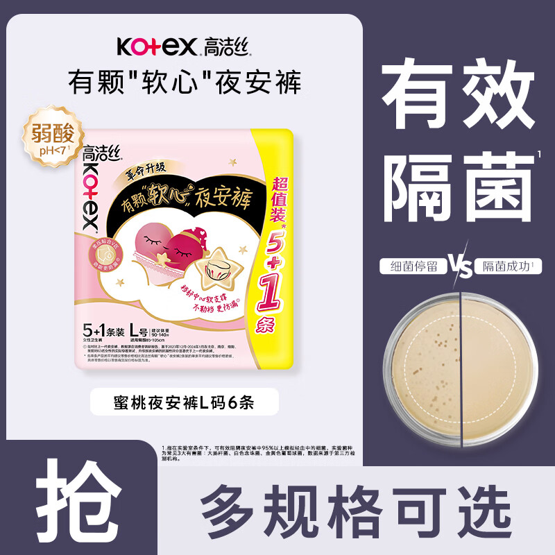 高洁丝 蜜桃小姐夜安裤 L 6条