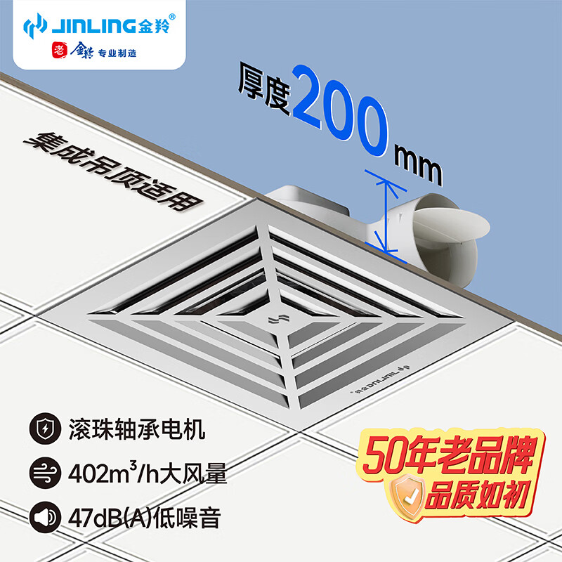 ���磨JINLING������������������ɵ���ǿ��������ǿ����绻����(P12M1) ���۰� [����60*60cm]��ɫ402m?/h