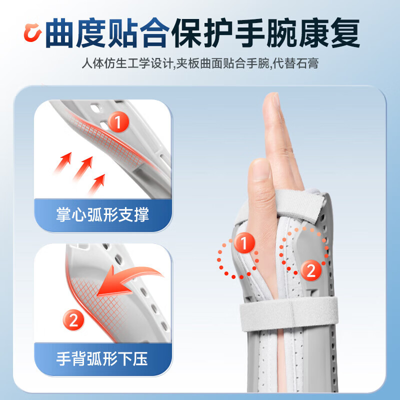 冠爱（GUANAI）医用腕关节固定支具腱鞘炎护腕手腕夹板桡骨腕管综合症护具均 成 成人左手加固护板款(身高1.4米以
