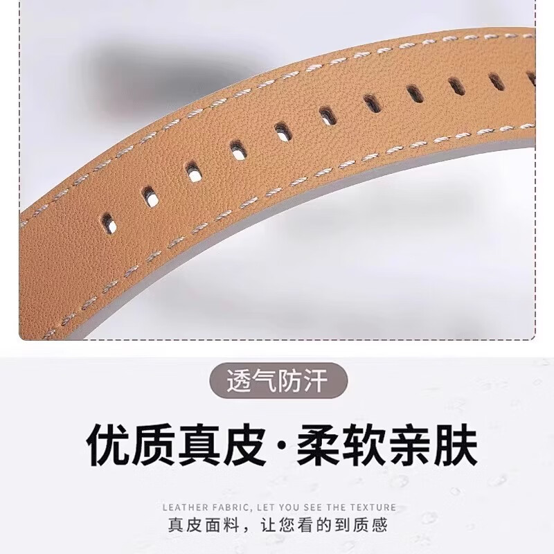 适用华为gt6手表带GT5/gt4pro真皮gt3/gt2/watch4智能原装同款22 棕色+银扣 GT 时尚/运动款46表盘22mm