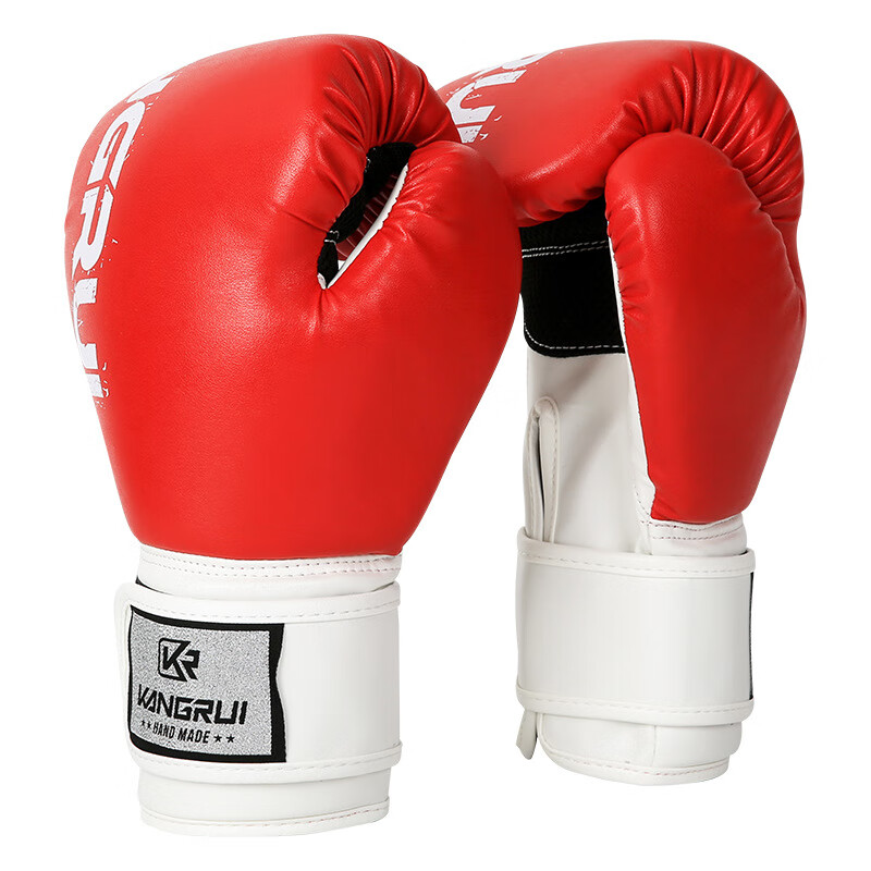 康瑞（Kangrui）拳击手套拳套男女儿童散打训练手套成人搏击装备1 经典散打拳套红