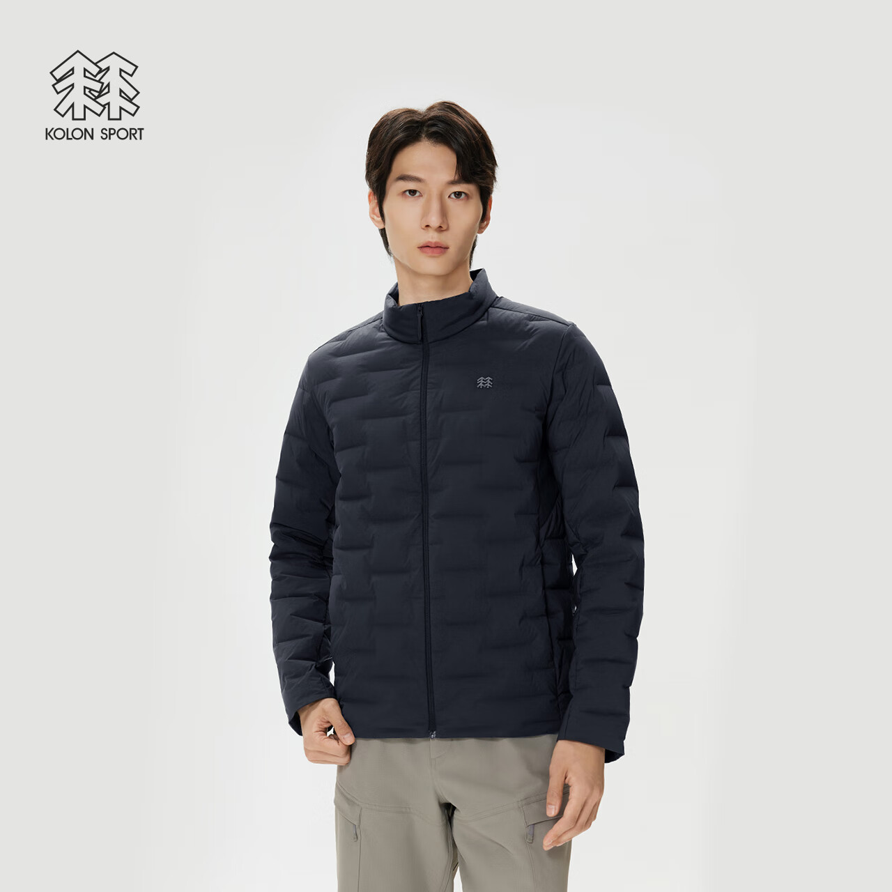 KOLON SPORT/可隆户外羽绒服 男士防泼水防风透湿轻量鹅绒夹克 LHDJ5WN075-BK 黑色 XL 180/100A
