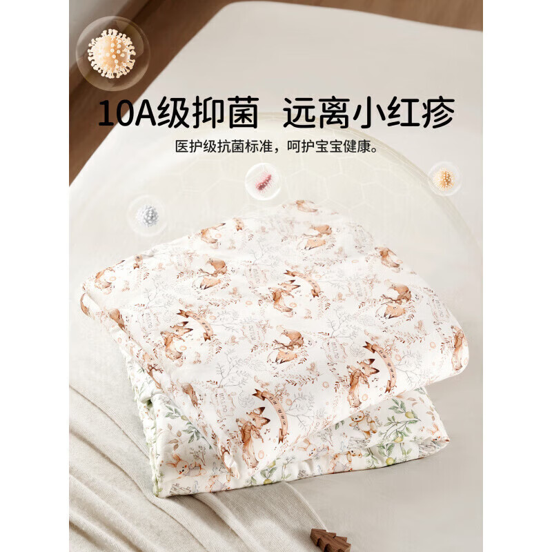 欧孕（OUYUN）婴儿包被纯棉a类防惊跳初生宝宝秋冬季厚款产 春夏双层【推荐室温20-25℃】小熊果园 90x90cm