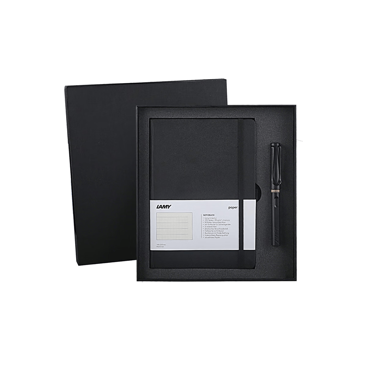 LAMY凌美【进口文具】礼盒套装狩猎者磨砂黑EF尖钢笔+黑色笔记本礼盒装学生文具办公礼品马年礼物团购