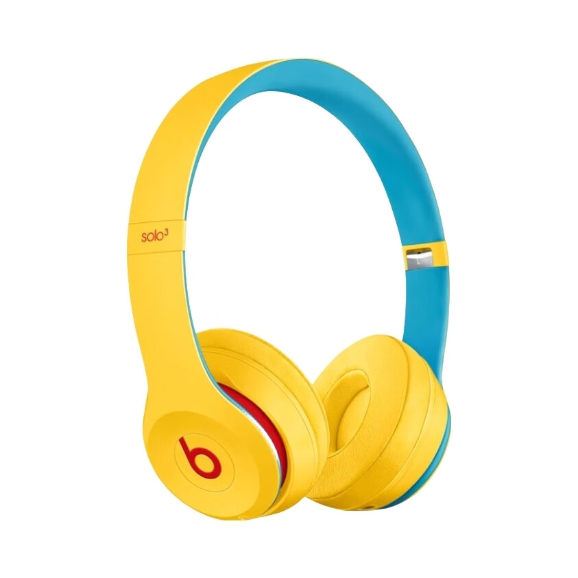 Beats solo3 Wireless头戴式耳机无线蓝牙降噪游戏运动耳机防水汗 学院黄 套餐一全新简装（无包装）