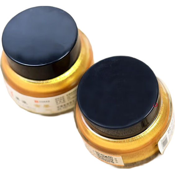 紅星【紅星墨汁系列】紅星 墨汁墨水書(shū)法專(zhuān)用高級油煙墨水中濃超濃國畫(huà)潑墨文房四寶宣紙作品毛筆墨液 金墨汁(玻璃瓶裝30g)