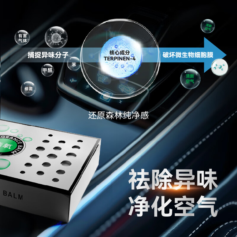 VMATE车享优品森氧车载香膏摆件固体香膏香氛除臭剂空气清洗剂汽车礼物 沁味百香2盒装