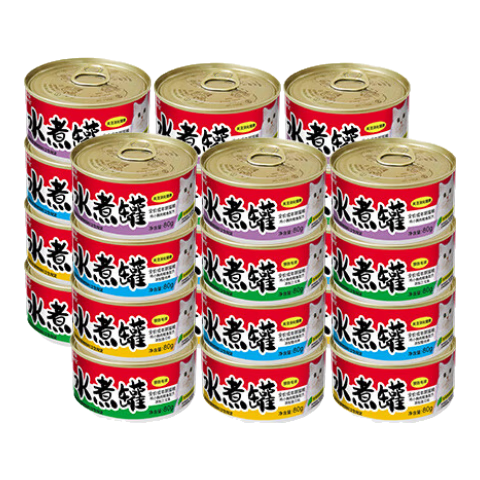 伊纳宝猫罐头猫粮零食湿粮水煮罐鸡胸肉营养三文鱼猫罐 【12+12】随机混合口味24罐