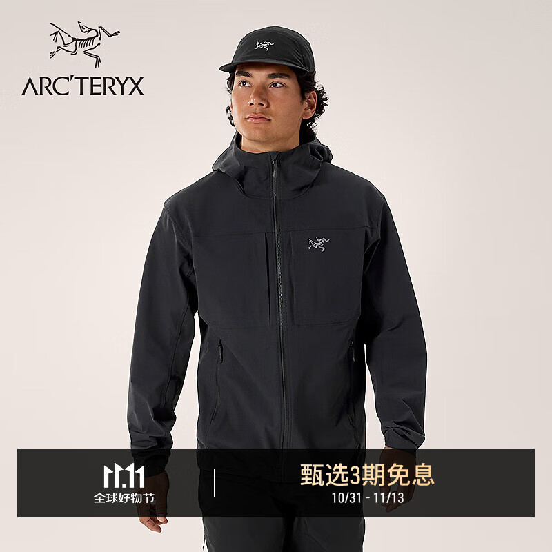 ARC&#039;TERYX 始祖鸟 GAMMA HOODY 防风 男子 软壳夹克 BLACK/黑色 M