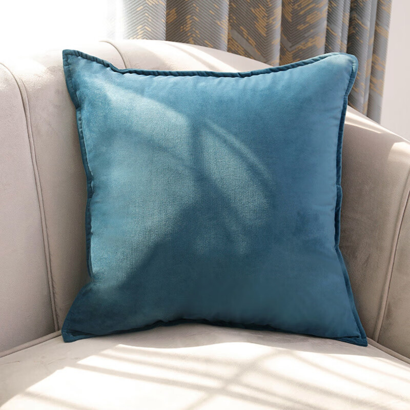 潔麗雅（Grace）北歐沙發(fā)抱枕靠墊家用客廳辦公室靠背汽車靠枕抱枕套四季 寧靜藍(lán) 45cm*45cm 含枕芯 (含芯)