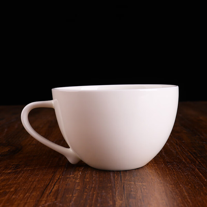 錦鳯锦凤骨瓷咖啡杯碟景德镇欧式简约咖啡套具矮 咖啡杯一杯一碟1勺 纯白月光单杯 1个