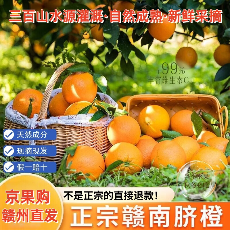 赣南脐橙赣南正宗脐橙整箱新鲜当季水果源头现摘现发包邮承诺假一赔十 产地直发20斤装（约净重19.5斤） 【精品果75mm-80mm】强烈推荐