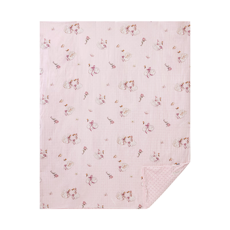 嫚熙（EMXEE）婴儿豆豆毯儿童宝宝幼儿园盖毯被子新生婴儿四季盖被 天鹅公主【四季款】无被芯 室温20-25℃