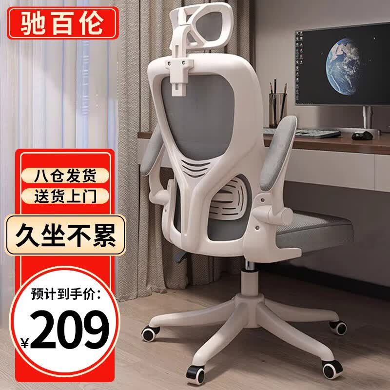 驰百伦电脑椅子舒服久坐家用办公座椅人体工学电竞椅卧室书桌凳子靠背椅
