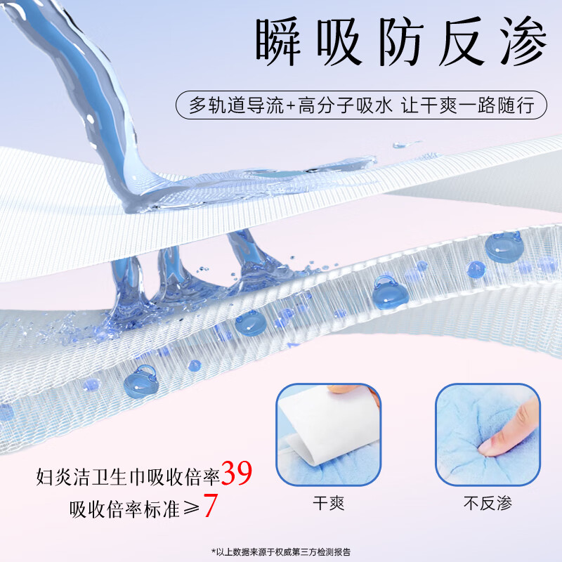 妇炎洁【消字号】新国标消毒级超薄透气干爽透气卫生巾姨妈巾敏感肌可用 日用5片*4包+夜用5片*2包+护垫22片*1包
