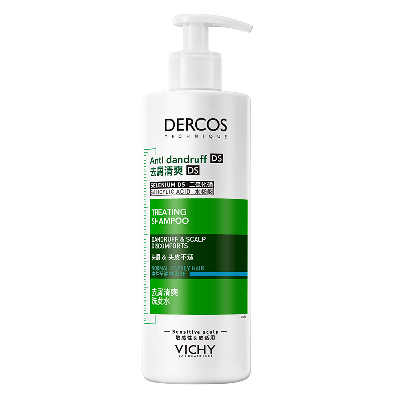薇姿（VICHY）绿标洗发水 1%二硫化硒+0.9%水杨酸 缓解头痒控油去屑洗发水390ml