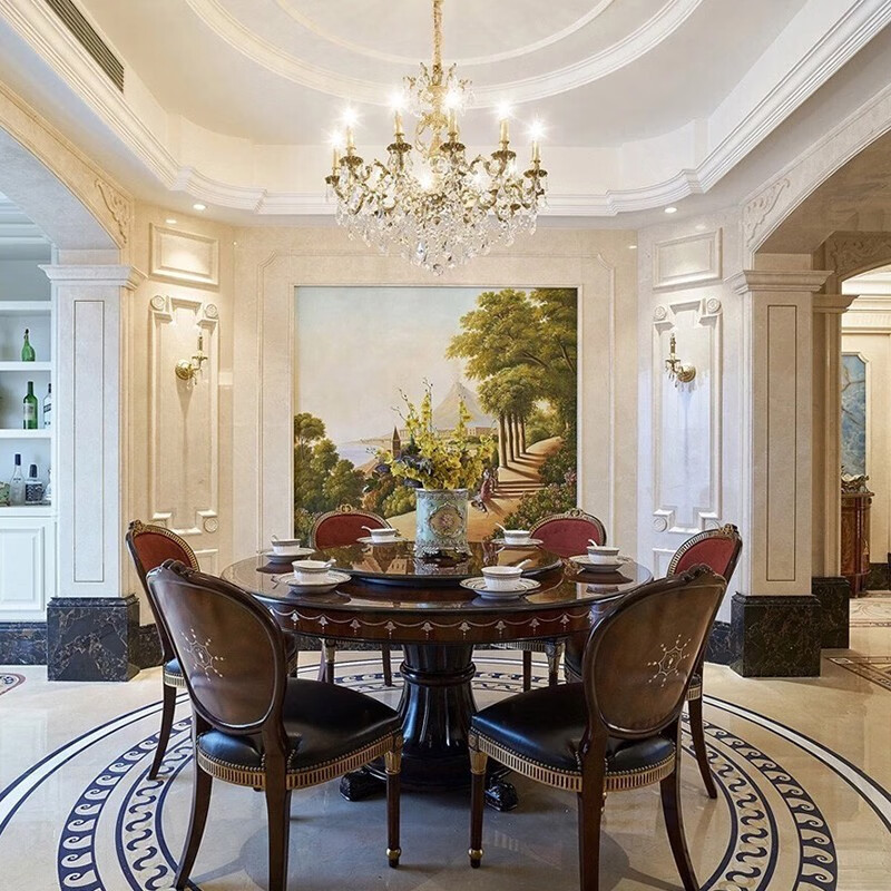 迪兰诺 上海天然大理石装修定制楼梯背景墙别墅墙地面安装护墙板壁炉