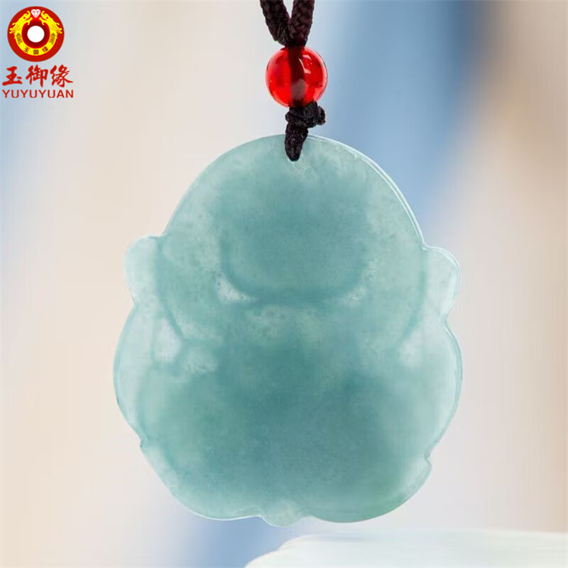 玉御缘【爱神】翡翠正品九尾狐天然吊坠蓝水狐仙挂件玉狐狸项链坠男女