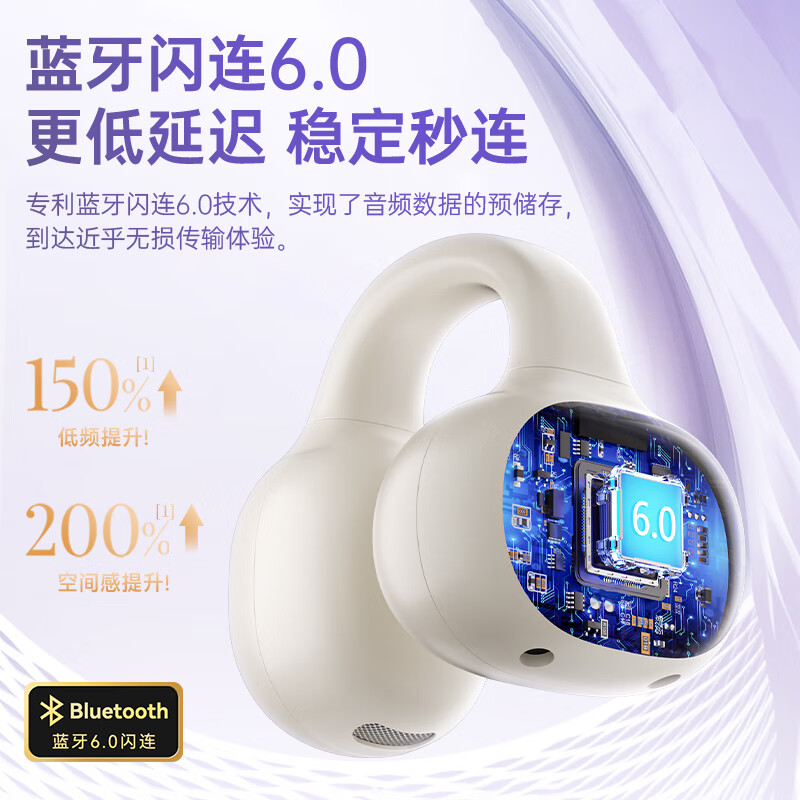 惠普【剧院级音质丨王牌TOP1】马卡龙耳夹式蓝牙耳机6.0不入耳AI降噪不漏音超长续航无线耳机学生运动 【灿若云霞】+【星璇蕊】钻扣配饰 无感佩戴丨AI大模型丨剧院级音质