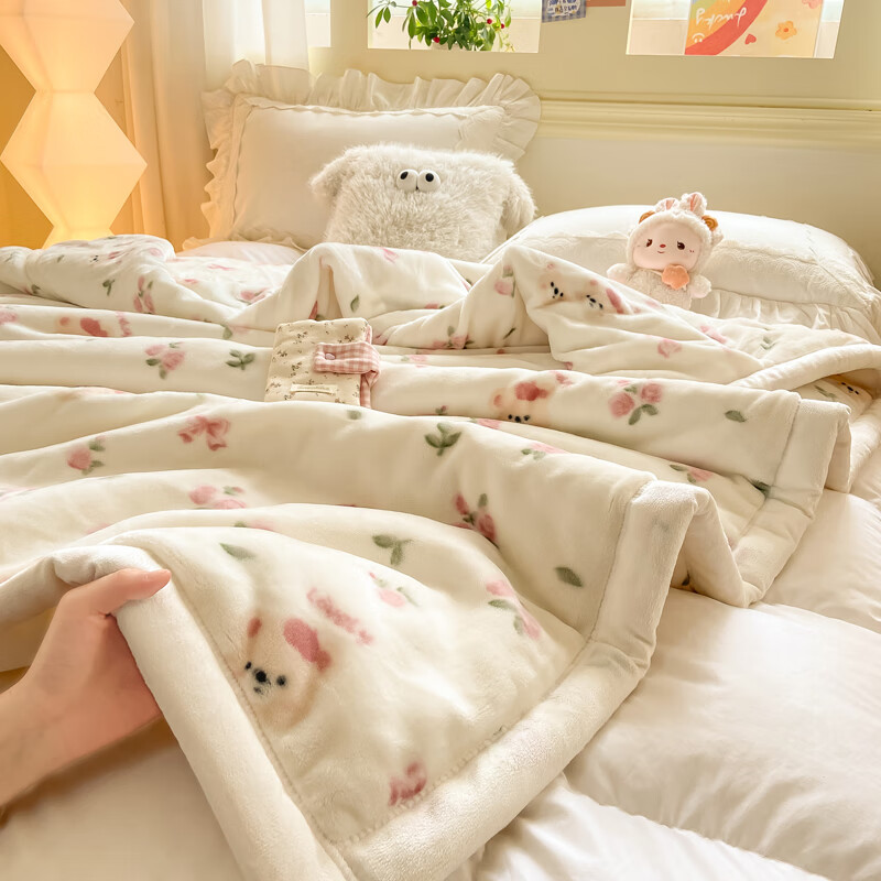 雅鹿毛毯被子1.5米x2米被子冬季毛毯冬天加厚加绒单人被毯子冬被6-8斤 曼塔小熊【3秒速暖 不压身不掉毛不静电】 150*200cm-4斤