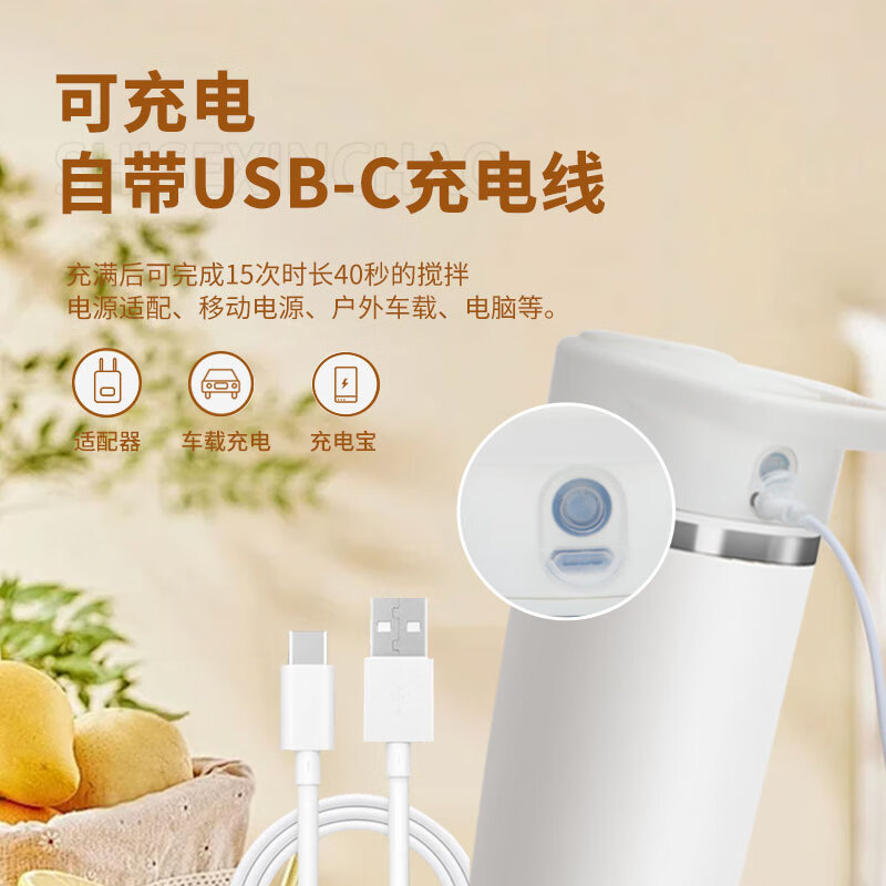 闲适生活便携式不锈钢榨汁机小型水杯一体家用无线榨汁杯 多功能果蔬原汁榨汁桶 薄荷绿【送收纳杯】