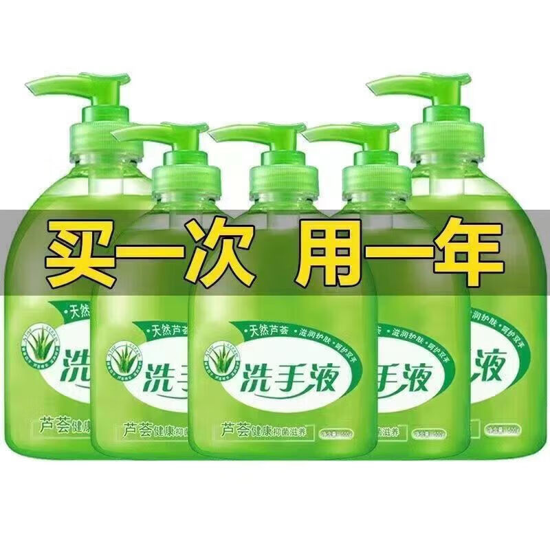 芦荟清香洗手液清香型杀菌消毒保湿按压瓶儿童家用家庭装 3瓶装