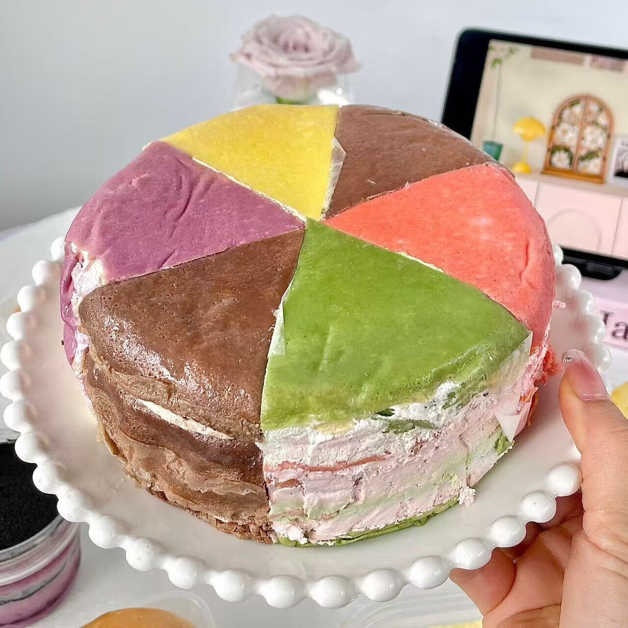 焙尔妈妈六拼千层蛋糕·生日蛋糕六种口味香浓动物奶油新鲜制作下午茶甜品 六拼千层蛋糕650g*1盒 顺丰发货(下单前请看详情页第一张)