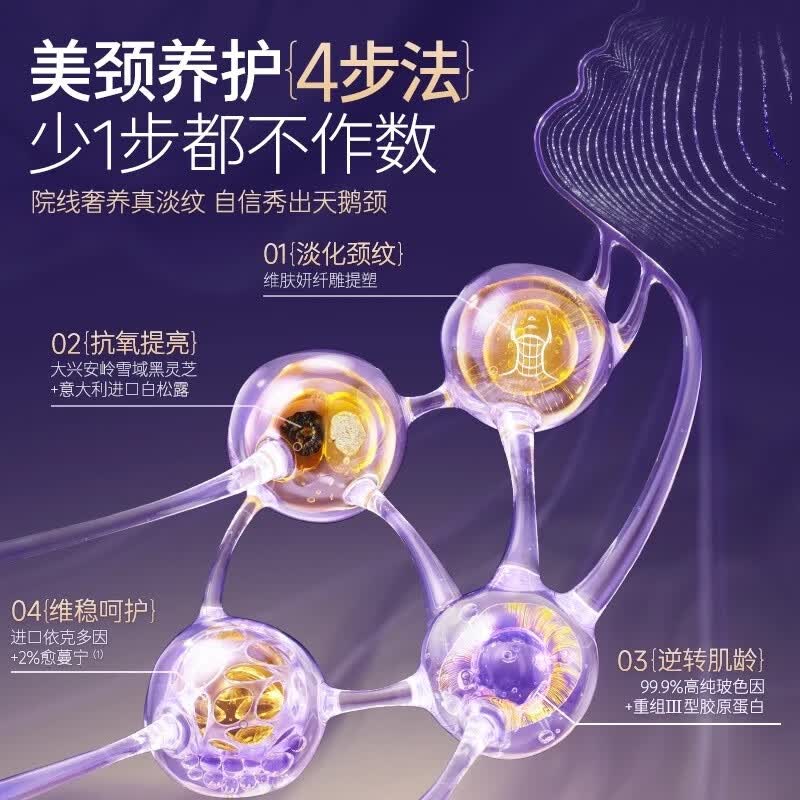 可逐银绷带颈膜霜淡化颈纹提拉紧致黑灵芝多肽改善松弛专利淡纹 3盒装 5组/盒
