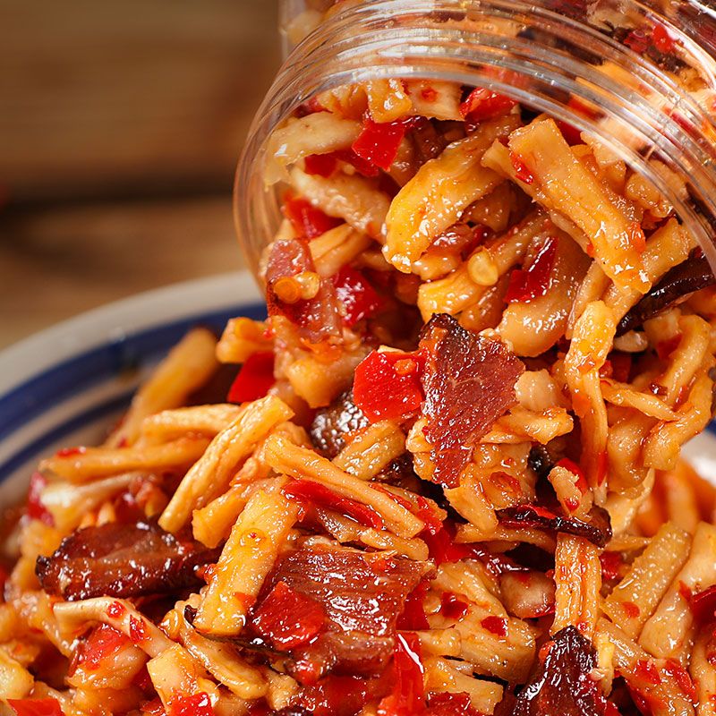 三知情蘿卜干炒臘肉下飯菜熟食湖南湘西特產(chǎn)外婆菜農(nóng)家自制咸菜香辣罐裝 蘿卜干228g