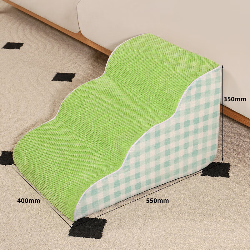 喵仙兒樓梯斜坡上床狗貓爬梯防滑可拆洗沙發(fā)耐磨爬墊貓咪攀爬 綠色貓臺階