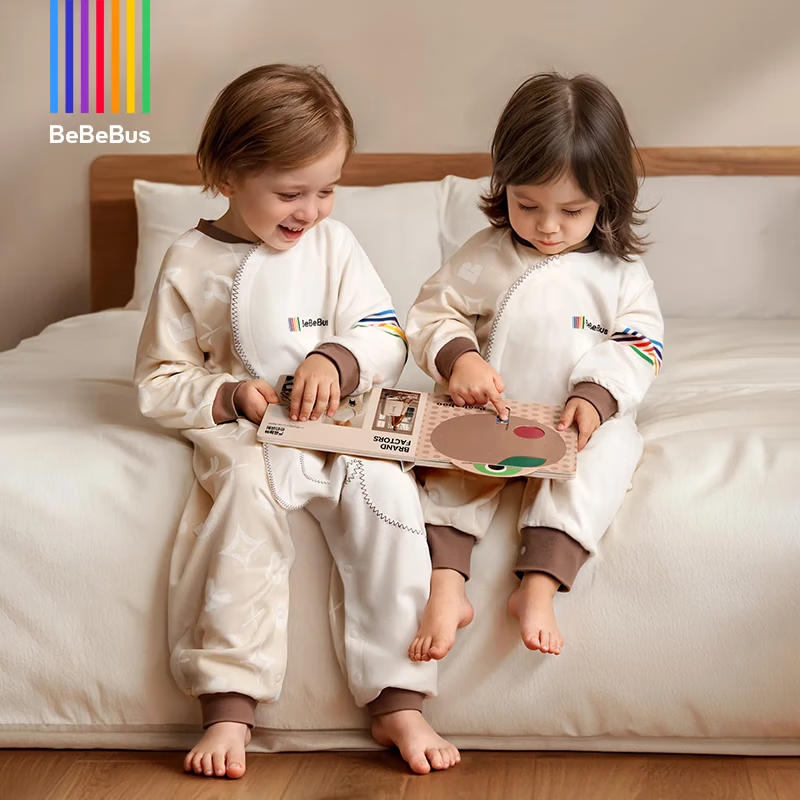 bebebus婴儿睡袋春秋冬儿童恒温分腿连体睡衣宝宝四季通用防踢被 暖宝宝pro:双层四季款（建议室温20-24℃） S【73码 推荐身高70-80cm】