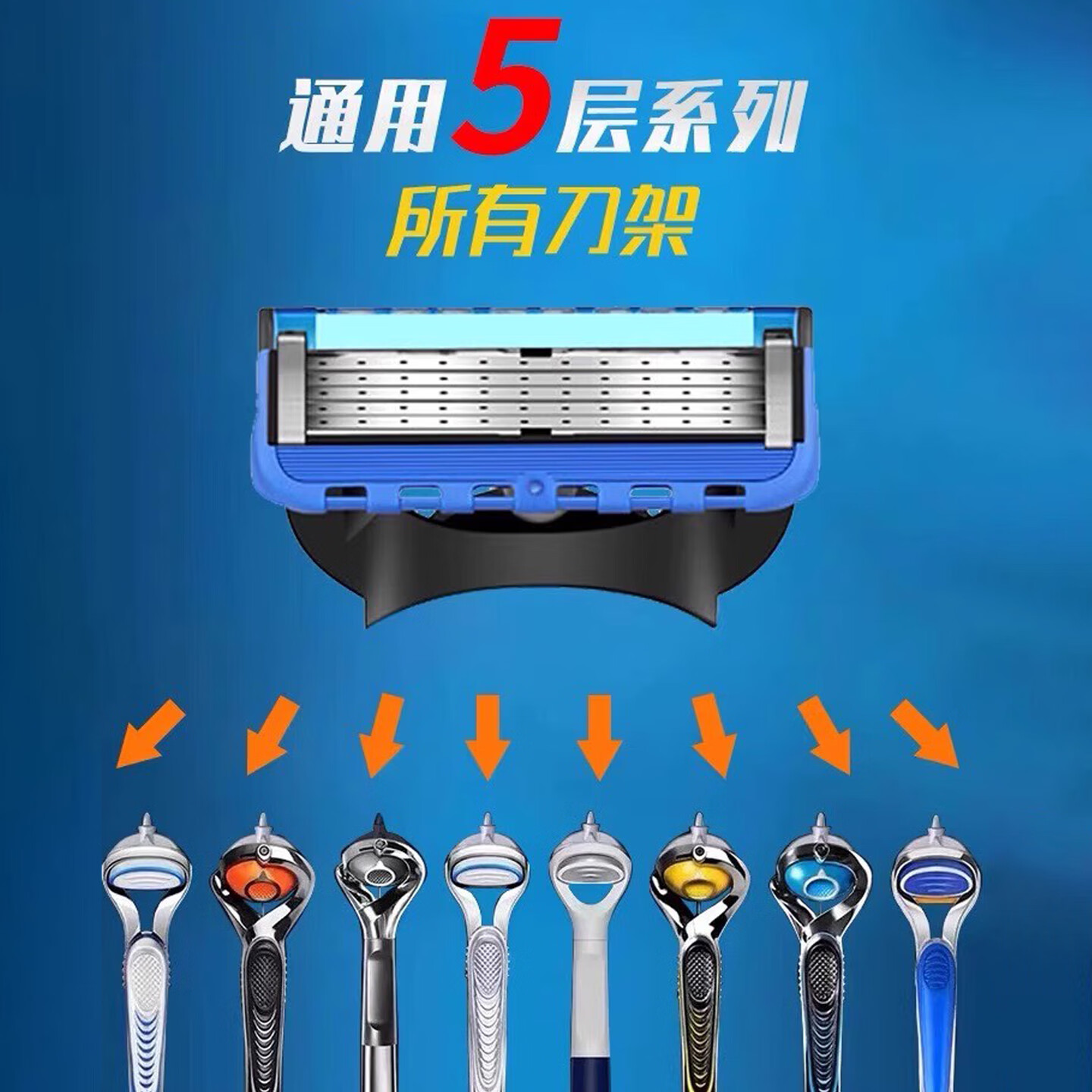 吉利德国进口2025五层剃须刀手动刮胡刀男士通用5层刀头防刮伤光头刀 德国五层【1刀架+16刀头】