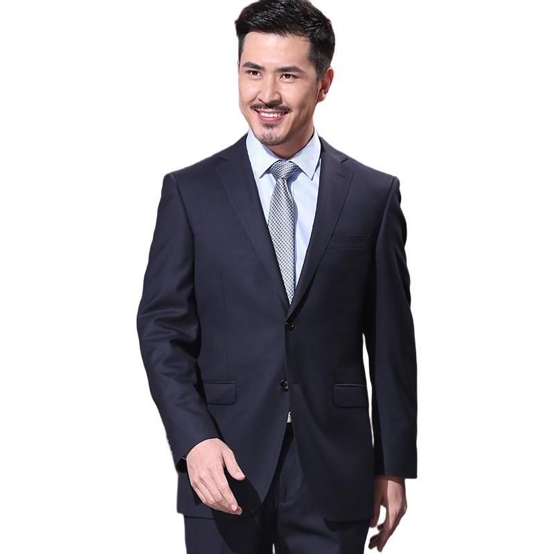 紅都 西服套裝男商務(wù)正裝西裝羊毛職業(yè)裝新郎結(jié)婚禮服  藏藍(lán)色AJ7122 46 165/100E