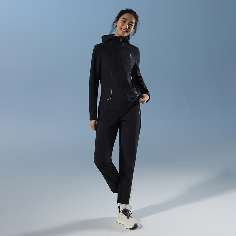 马孔多（macondo）跑步套装软壳外套软壳长裤秋冬运动套装 未来灰+黑色 女 2XL