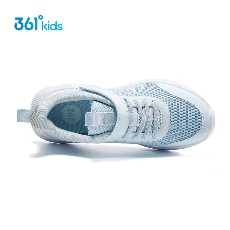 361°儿童运动鞋男童跑鞋夏季大网孔轻便魔术贴女童休闲透气运动鞋 【大网孔】水清蓝色/婴儿粉色 38