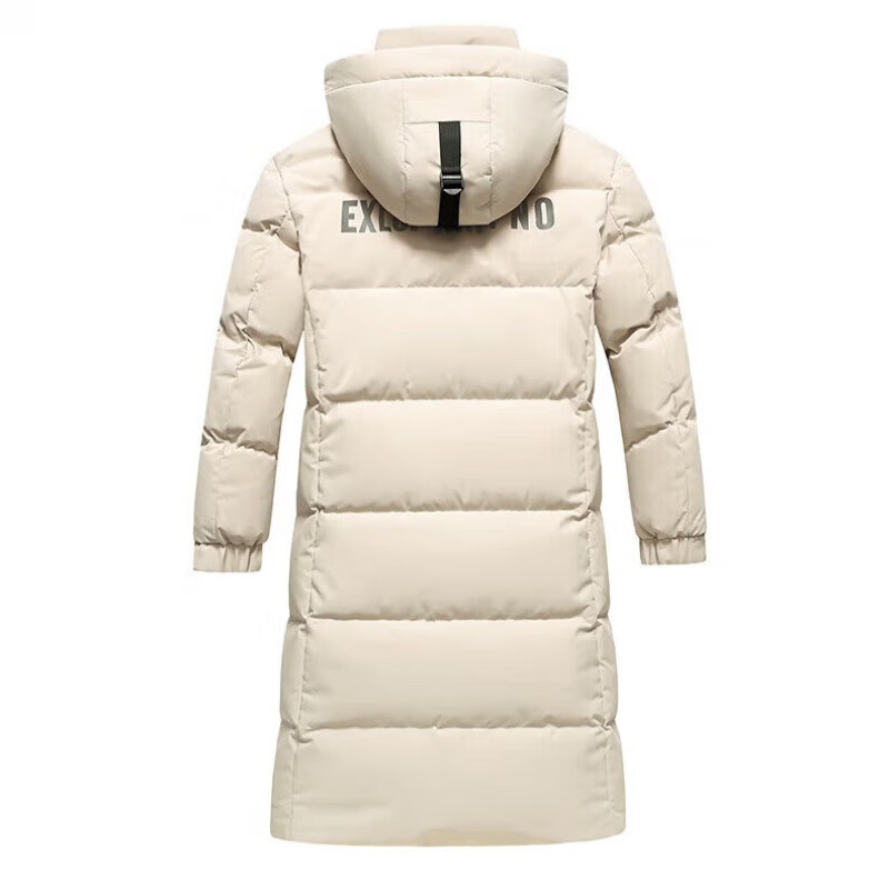 斯巴奴极寒加厚羽绒服男过膝长款2025冬季新款90白鸭绒冬装保暖外套连帽 黑色 XL (180)